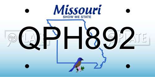 QPH892 Missouri License Plate