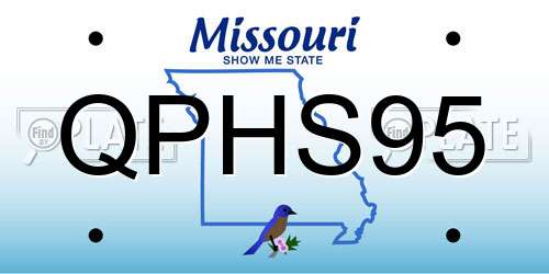 QPHS95 Missouri License Plate