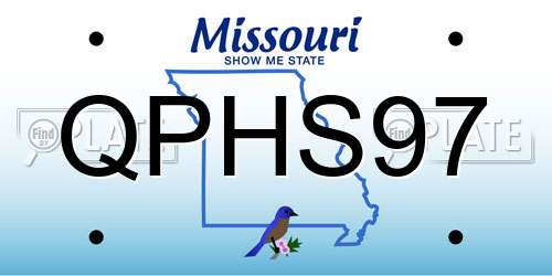 QPHS97 Missouri License Plate