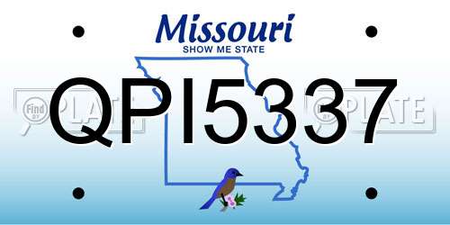 QPI5337 Missouri License Plate