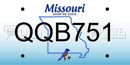 QQB751 Missouri License Plate