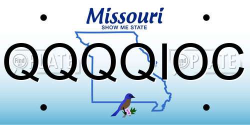 QQQQIOC Missouri License Plate