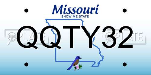 QQTY32 Missouri License Plate