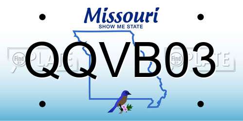QQVB03 Missouri License Plate