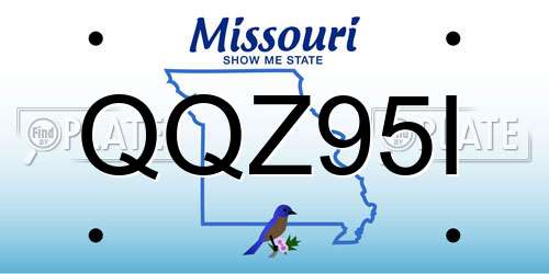 QQZ95I Missouri License Plate
