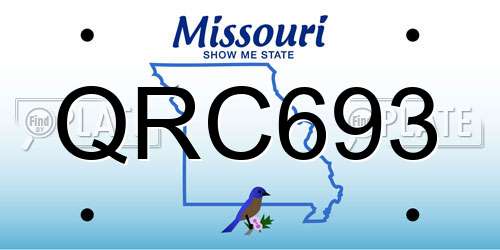 QRC693 Missouri License Plate