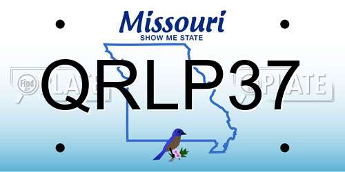 QRLP37 Missouri License Plate