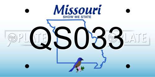 QS033 Missouri License Plate