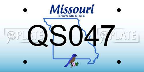 QS047 Missouri License Plate