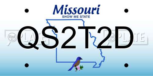 QS2T2D Missouri License Plate