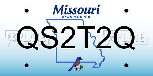 QS2T2Q Missouri License Plate