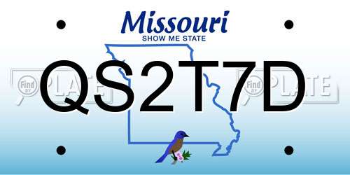 QS2T7D Missouri License Plate