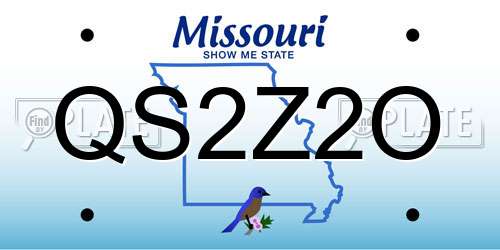 QS2Z2O Missouri License Plate