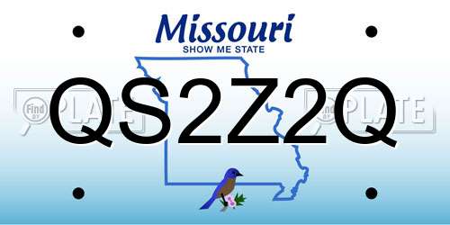 QS2Z2Q Missouri License Plate