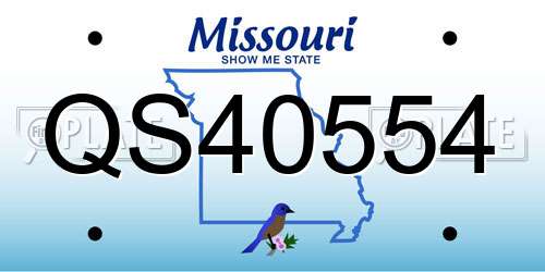QS40554 Missouri License Plate
