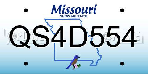 QS4D554 Missouri License Plate