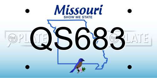 QS683 Missouri License Plate
