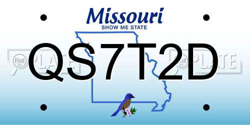 QS7T2D Missouri License Plate