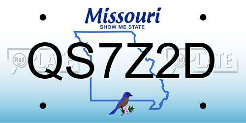 QS7Z2D Missouri License Plate