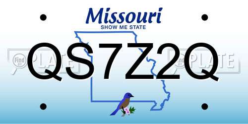 QS7Z2Q Missouri License Plate