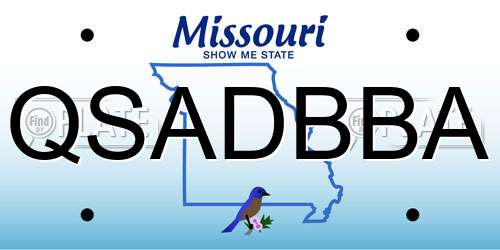 QSADBBA Missouri License Plate
