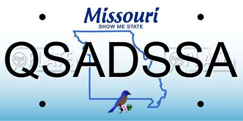 QSADSSA Missouri License Plate