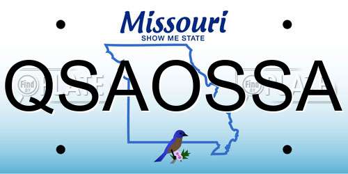 QSAOSSA Missouri License Plate