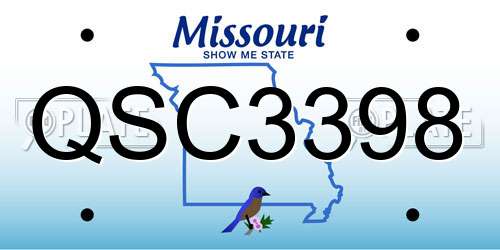 QSC3398 Missouri License Plate