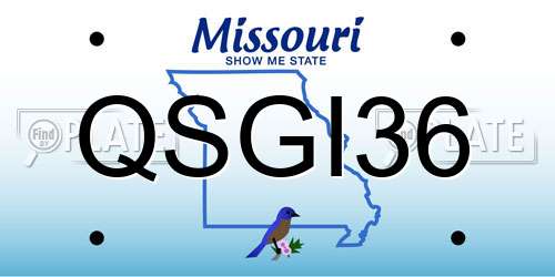 QSGI36 Missouri License Plate