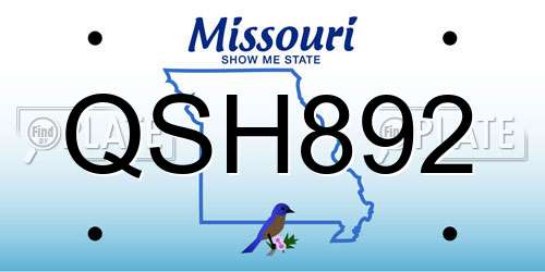 QSH892 Missouri License Plate