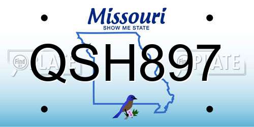 QSH897 Missouri License Plate