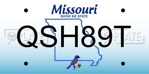 QSH89T Missouri License Plate