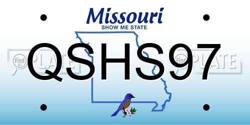 QSHS97 Missouri License Plate