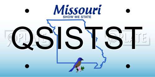 QSISTST Missouri License Plate