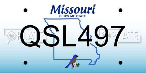 QSL497 Missouri License Plate