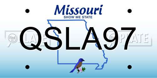 QSLA97 Missouri License Plate