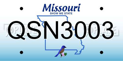 QSN3003 Missouri License Plate