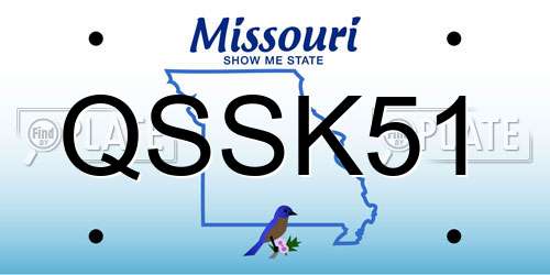 QSSK51 Missouri License Plate