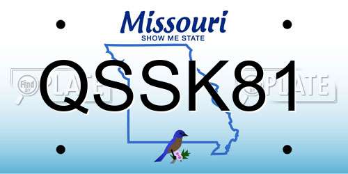 QSSK81 Missouri License Plate