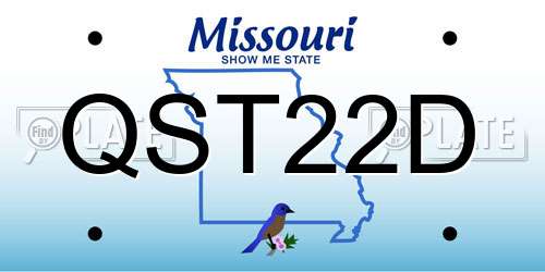 QST22D Missouri License Plate