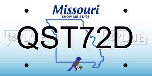 QST72D Missouri License Plate
