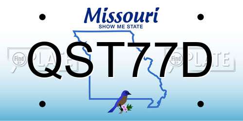 QST77D Missouri License Plate