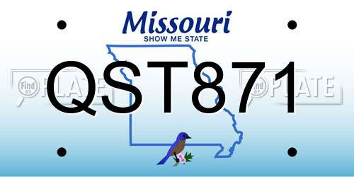 QST871 Missouri License Plate