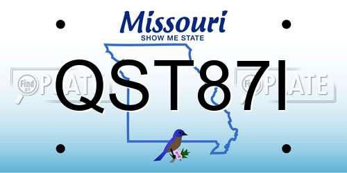 QST87I Missouri License Plate