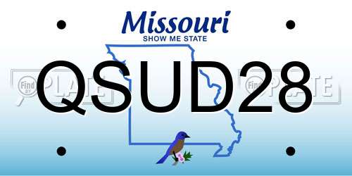 QSUD28 Missouri License Plate