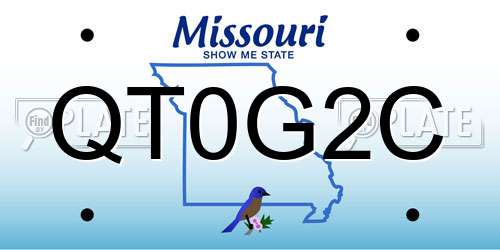 QT0G2C Missouri License Plate