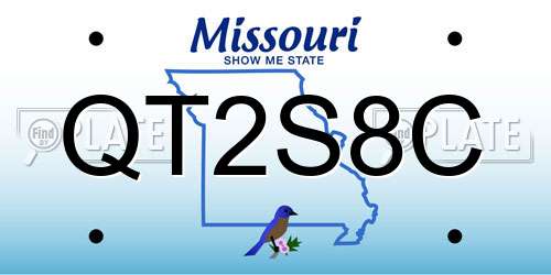 QT2S8C Missouri License Plate