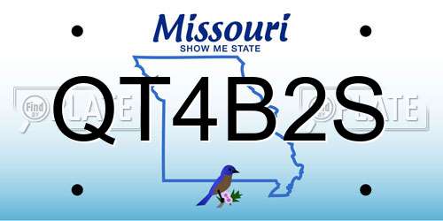 QT4B2S Missouri License Plate