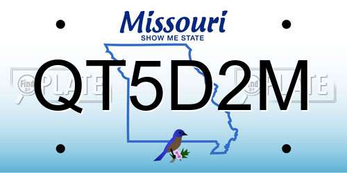 QT5D2M Missouri License Plate