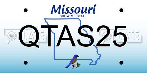 QTAS25 Missouri License Plate